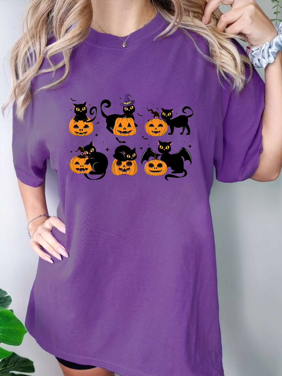 Black Cat And Pumpkin Shirt