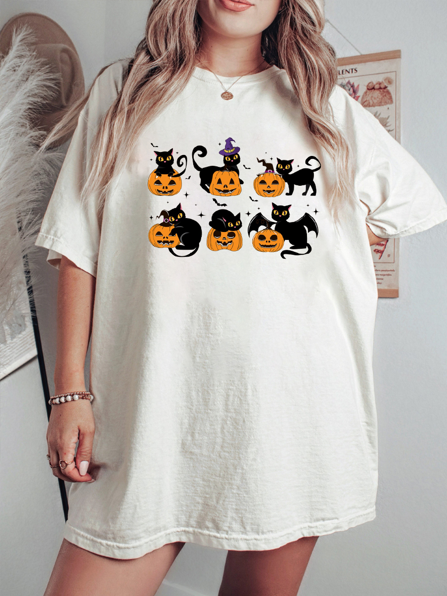 Black Cat And Pumpkin Shirt