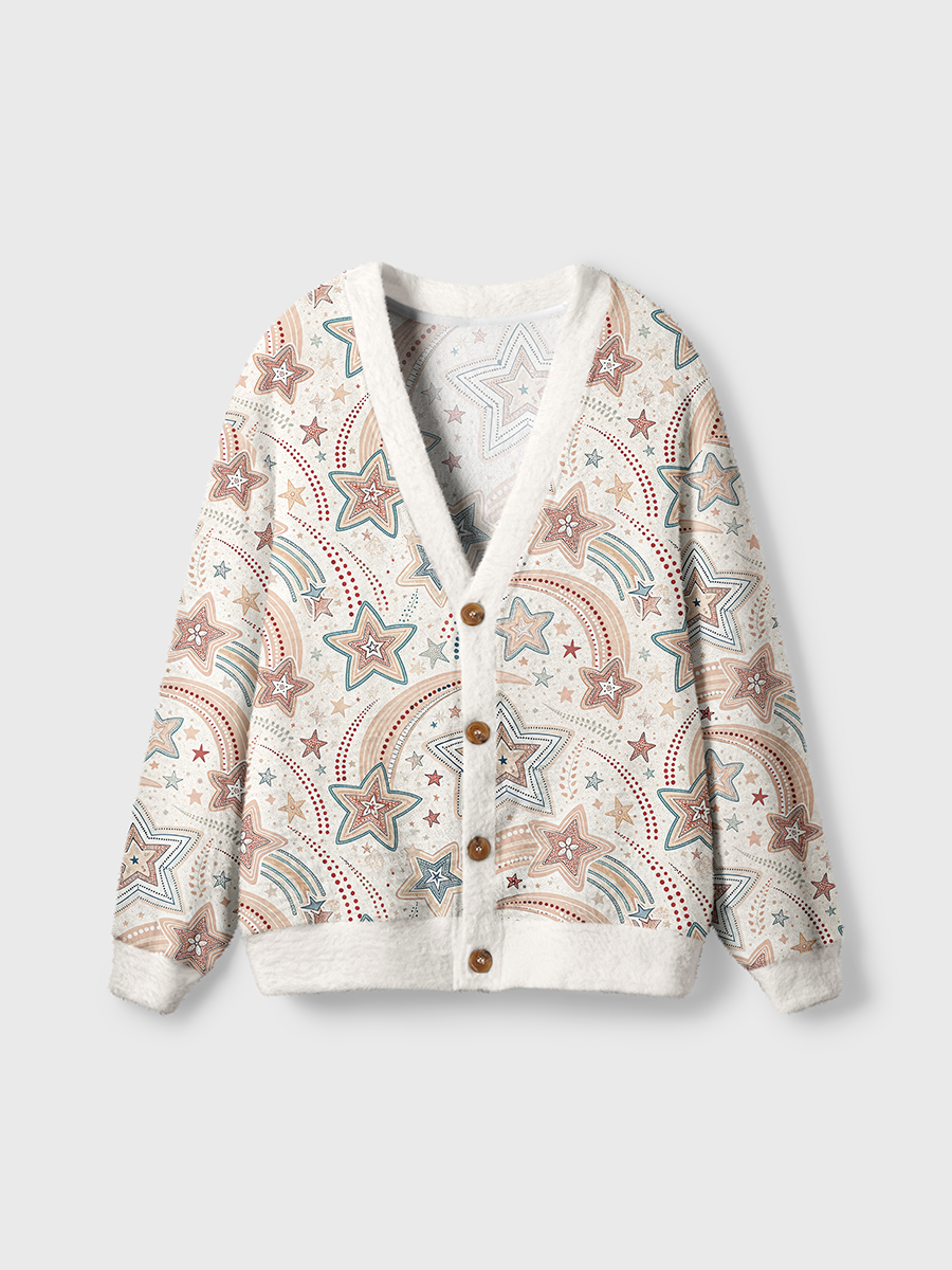 Vintage Star Pattern Pop Cute Cardigan Sweaters