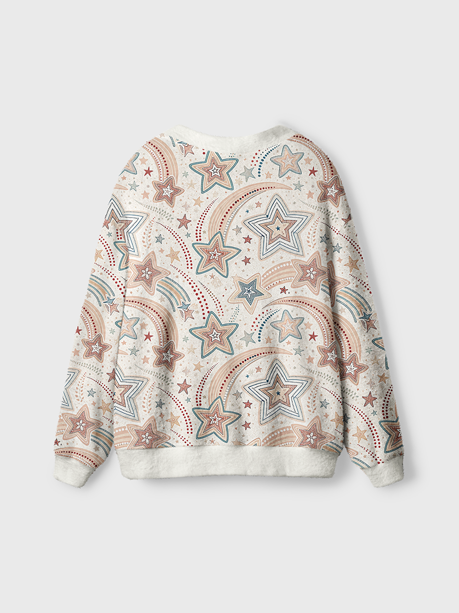 Vintage Star Pattern Pop Cute Cardigan Sweaters