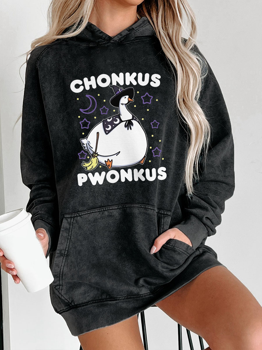 Plus Size Honkus Ponkus Washed Hoodie