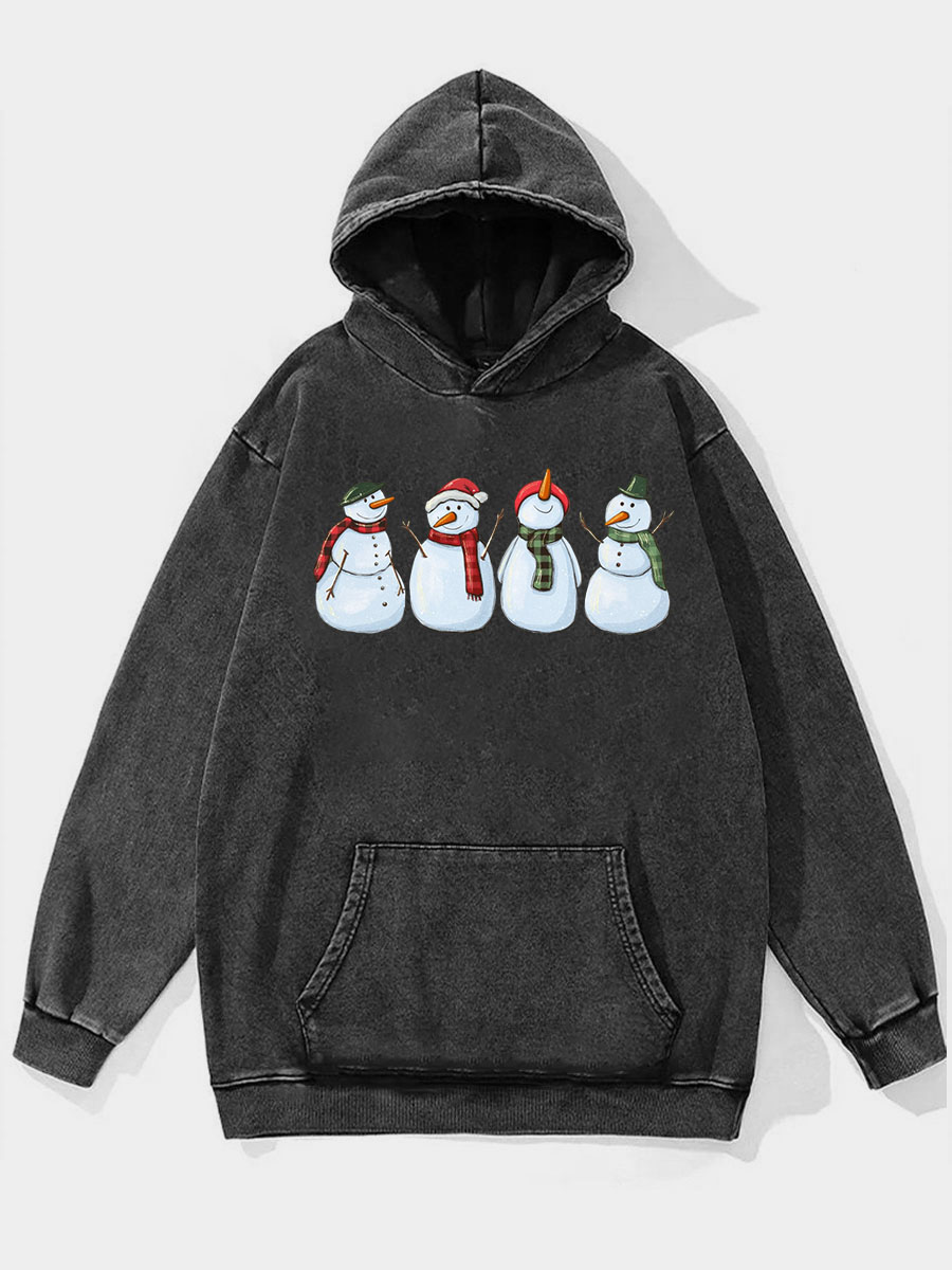 Plus Size Snowman Washed Hoodie