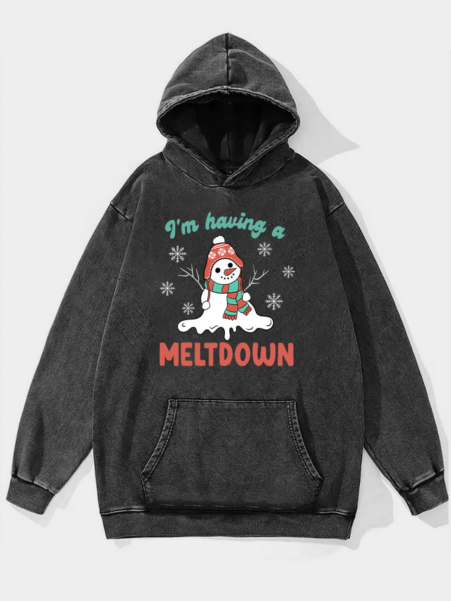 Plus Size I'm Having a Meltdown Washed Hoodie