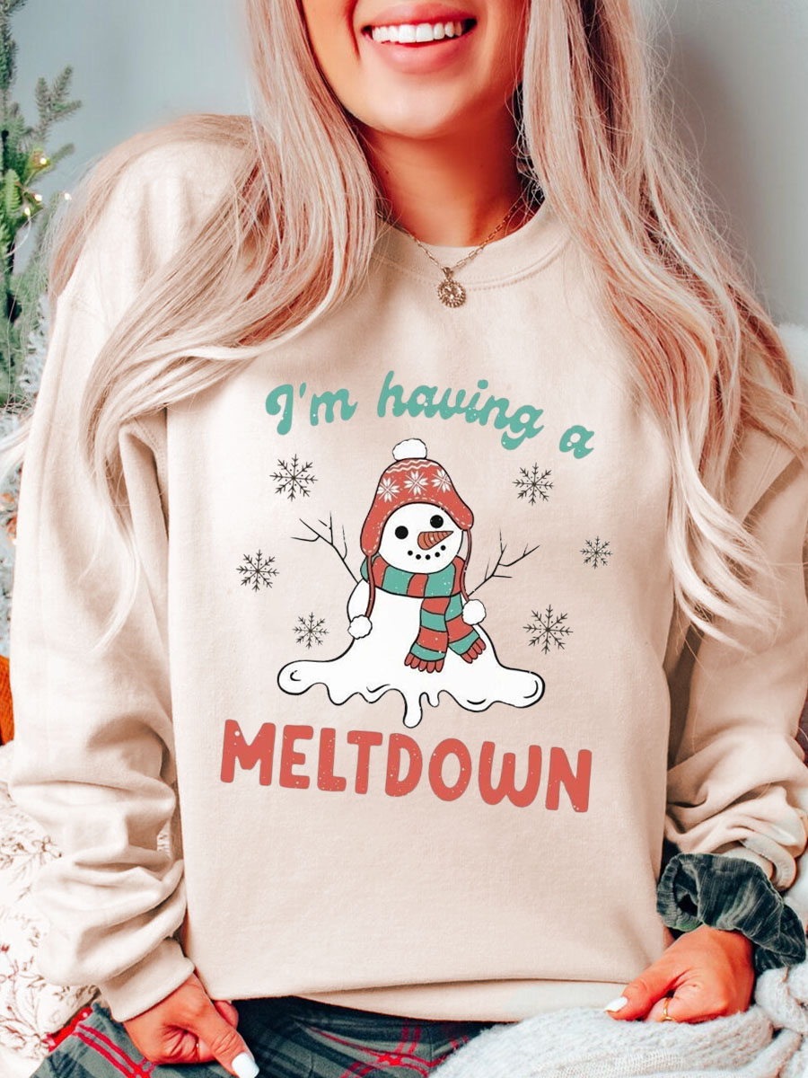 Oversized I'm Having A Meltdown Christmas Sweatshirt 