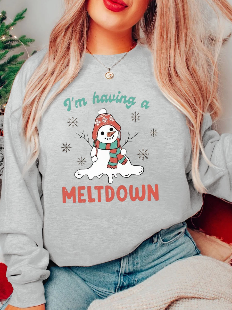 Oversized I'm Having A Meltdown Christmas Sweatshirt 
