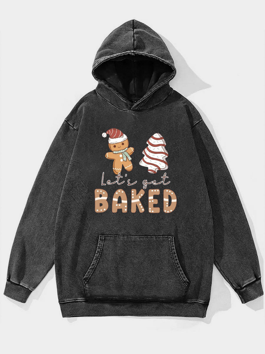Plus Size  Lets Get Baked Washed Hoodie