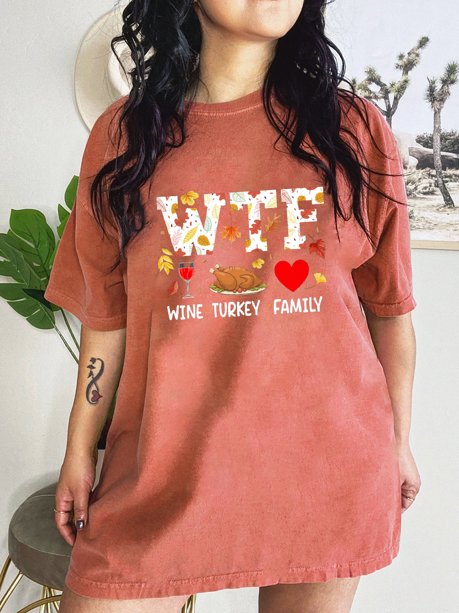 wine turkey family tshirt