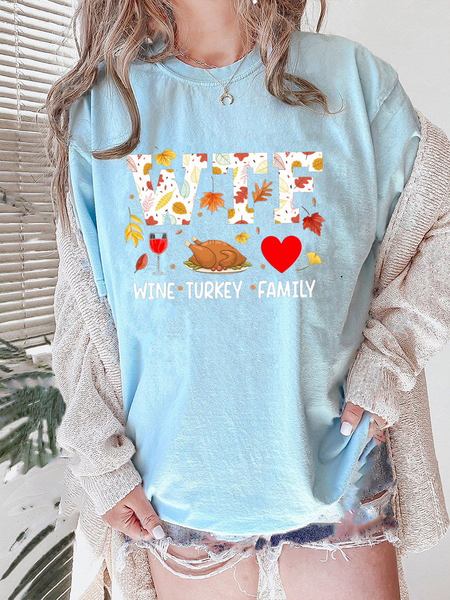 wine turkey family t shirt