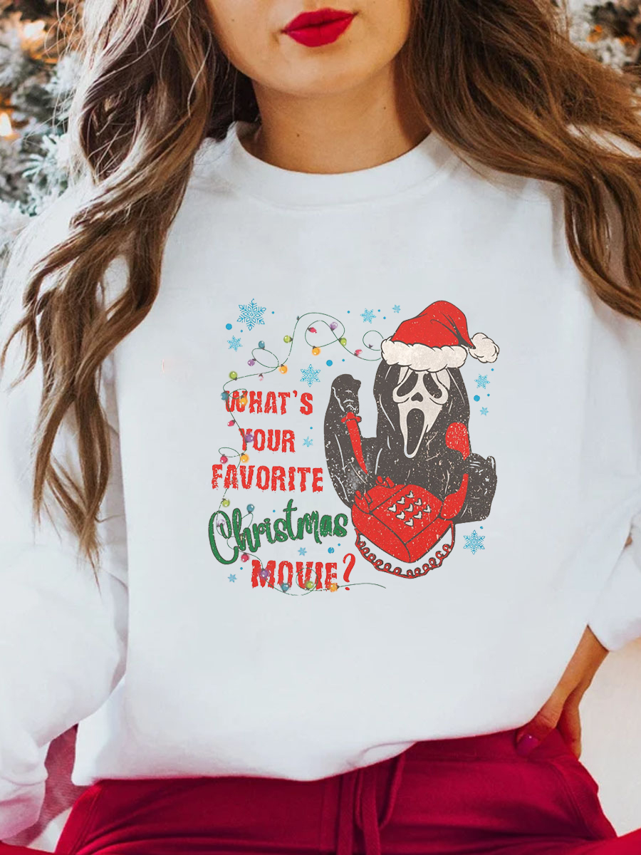 Plus Size Retro Ghostface Christmas Sweatshirt