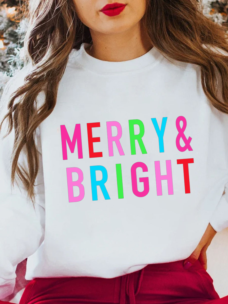 Plus Size Merry Bright Christmas Sweatshirt