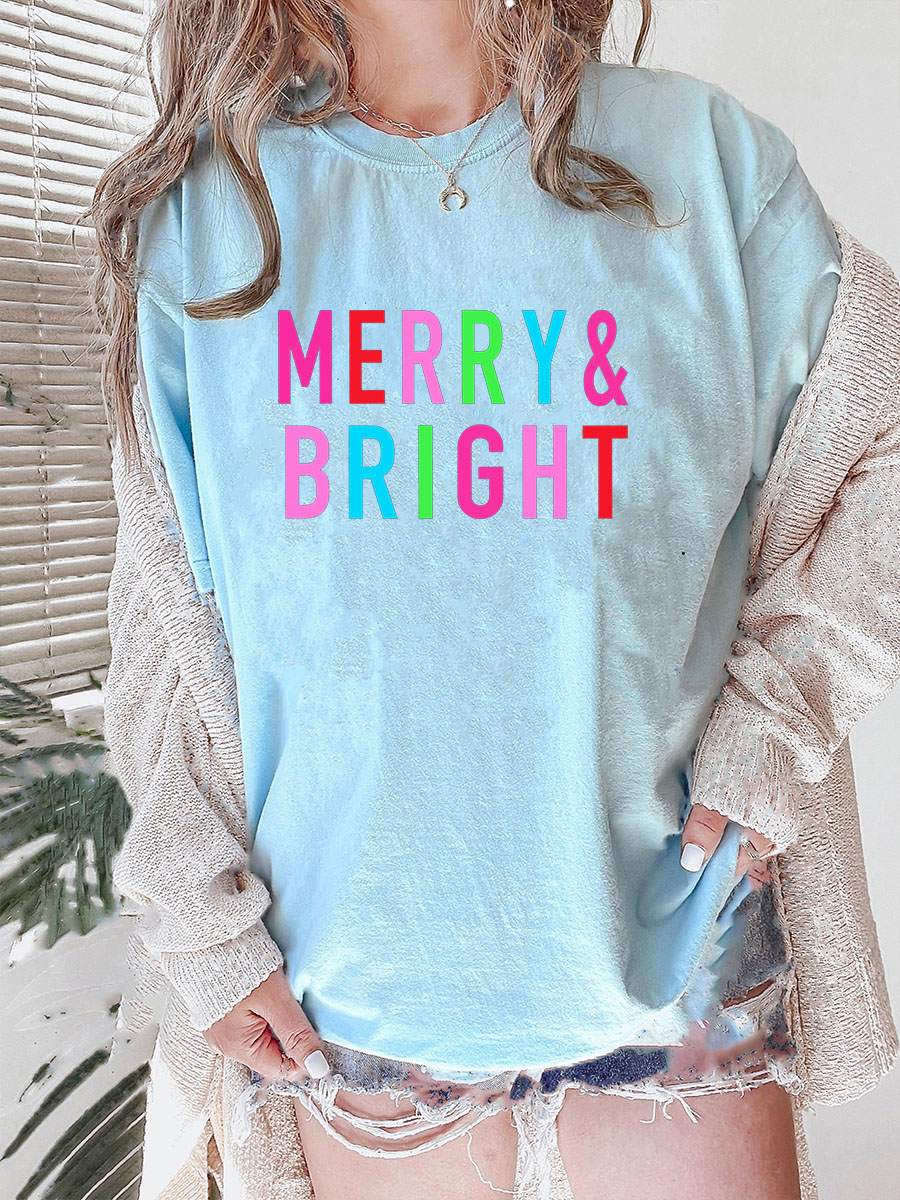 Plus Size Merry Bright Christmas T-shirt