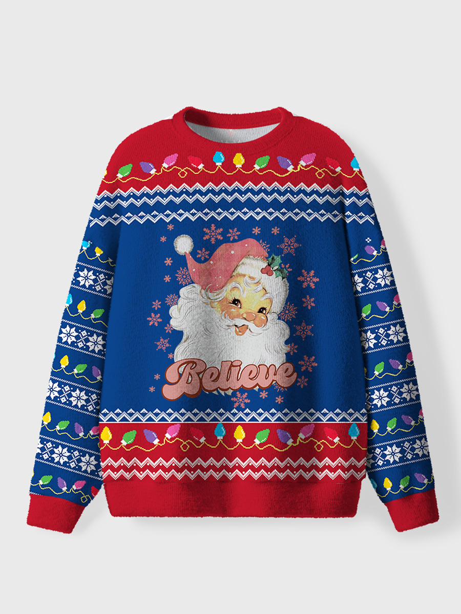 Vintage Pink Retro Christmas Ugly Sweater