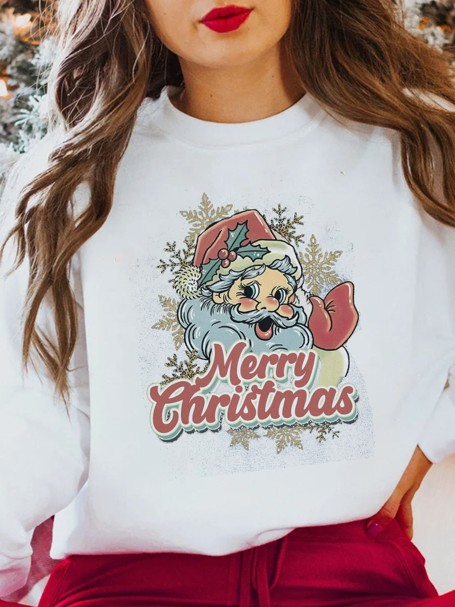 Plus Size Retro Santa Claus Christmas Sweatshirt