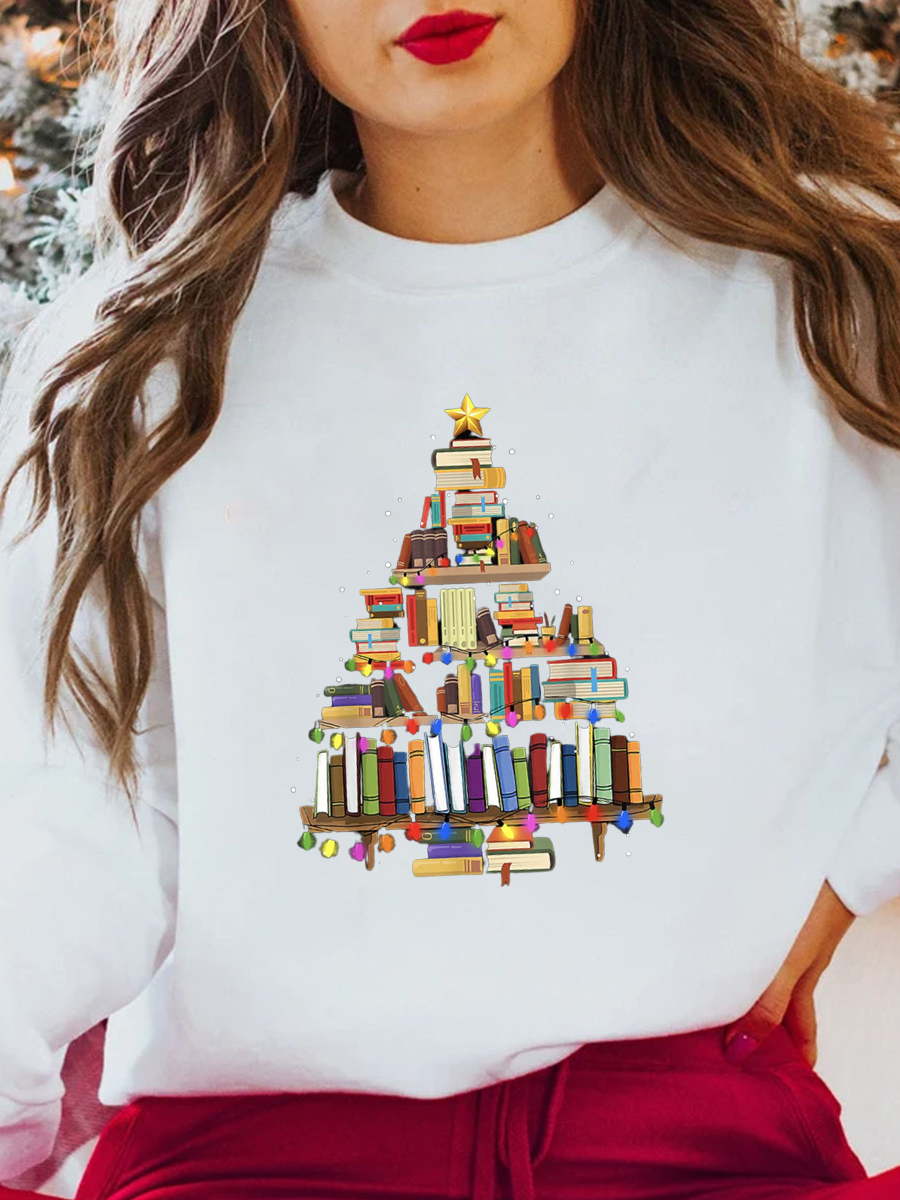 Book Christmas Tree Christmas Sweatshirt