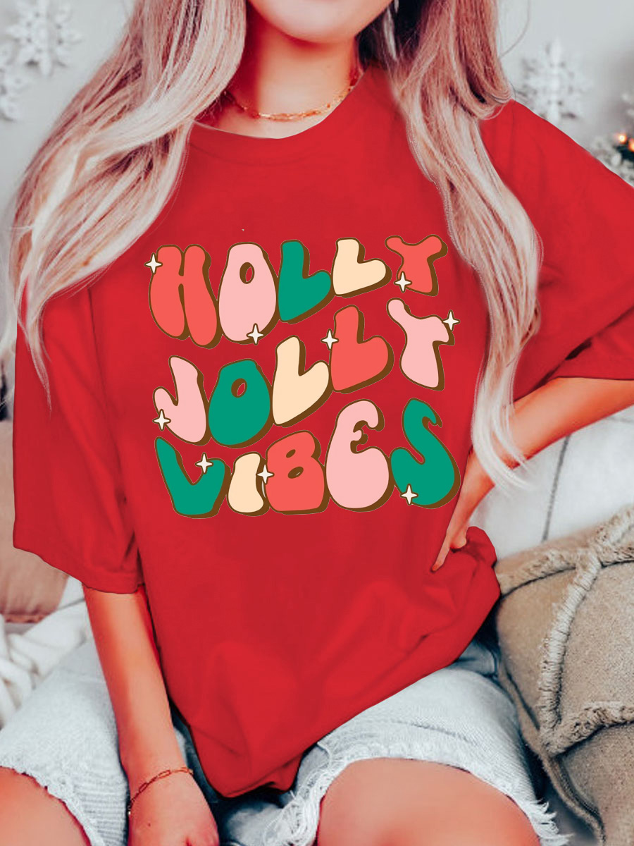 Plussize Holly Jolly Vibes Christmas T-shirt