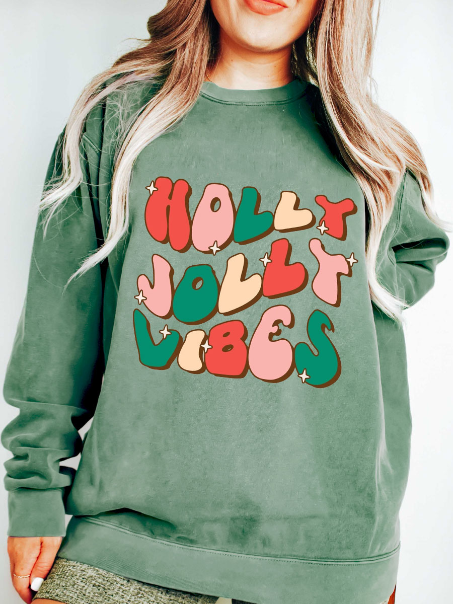 Oversized Holly Jolly Vibes Christmas Sweatshirt