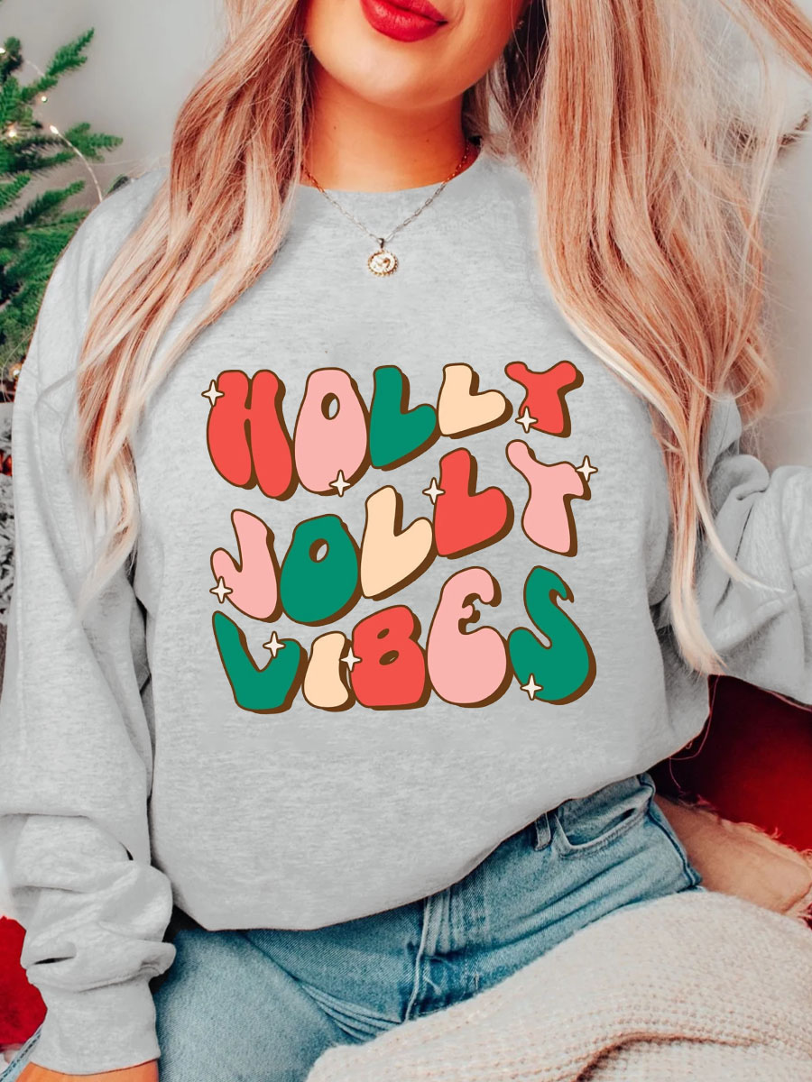 Oversized Holly Jolly Vibes Christmas Sweatshirt
