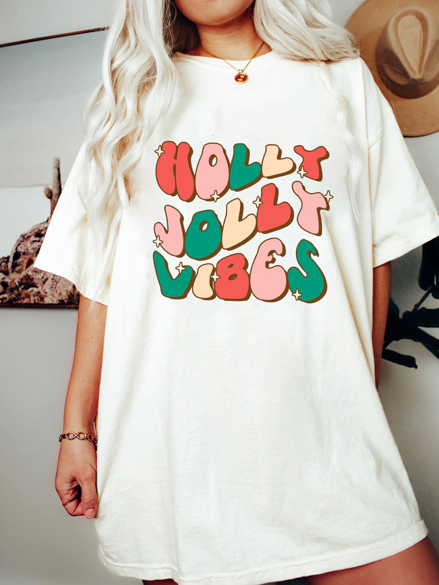 Plussize Holly Jolly Vibes Christmas T-shirt
