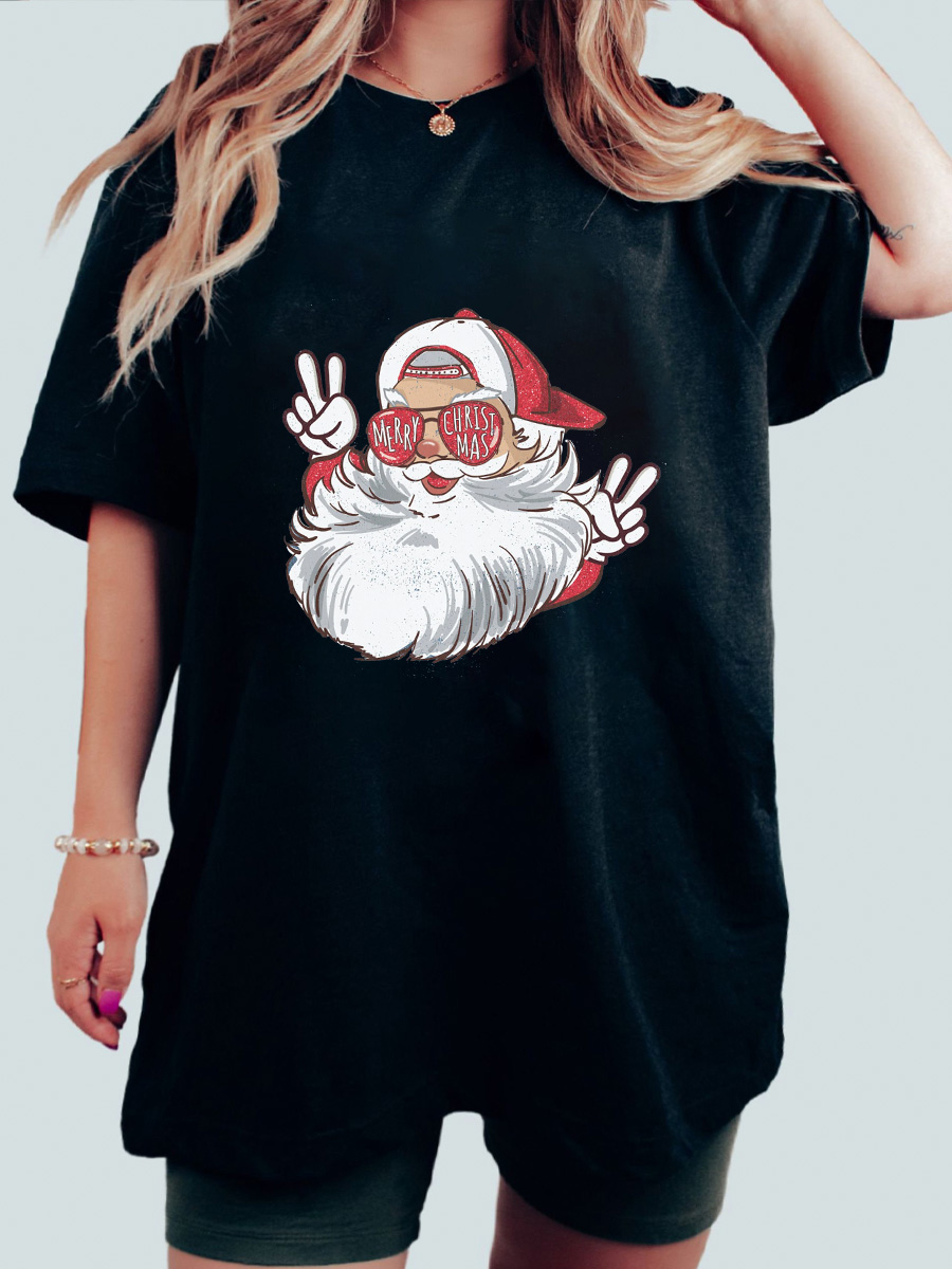 Oversize Cool Vintage Santa Christmas Tee