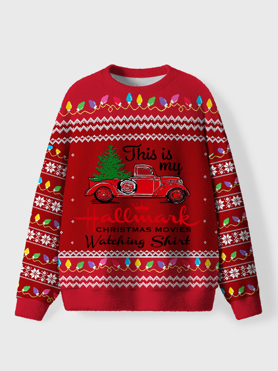 Vintage This Is My Movie Watching Christmas Ugly Sweater