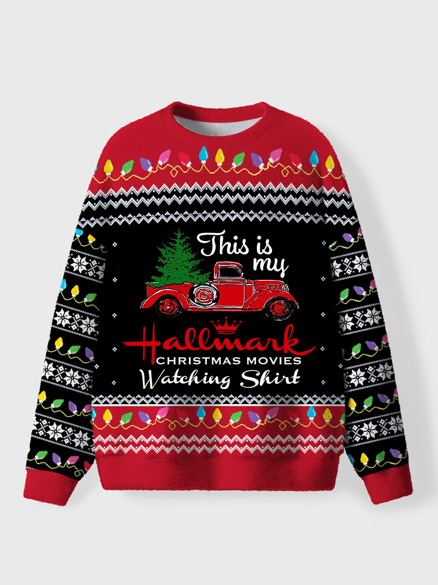 Vintage This Is My Movie Watching Christmas Ugly Sweater