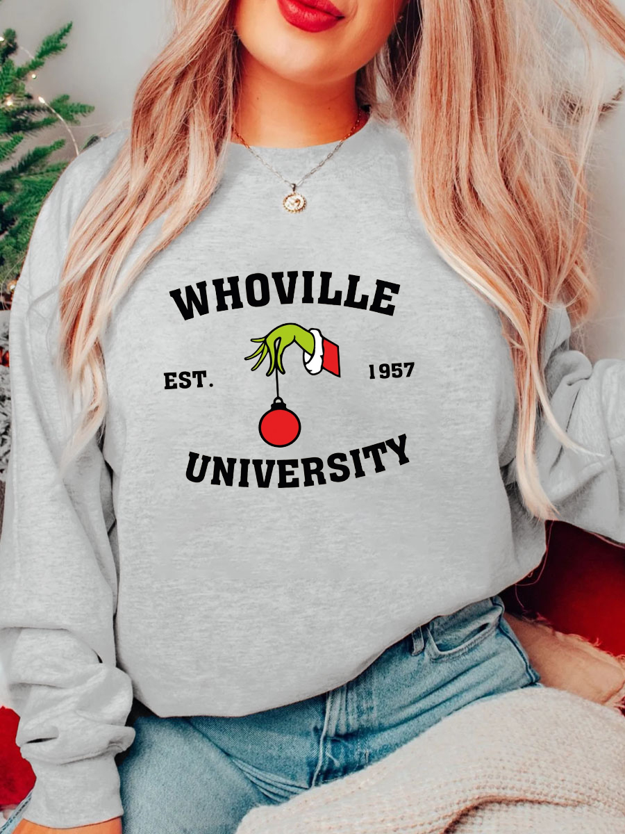 boldoversize Plus Size Christmas Whoville University Est 1957 Sweatshirt