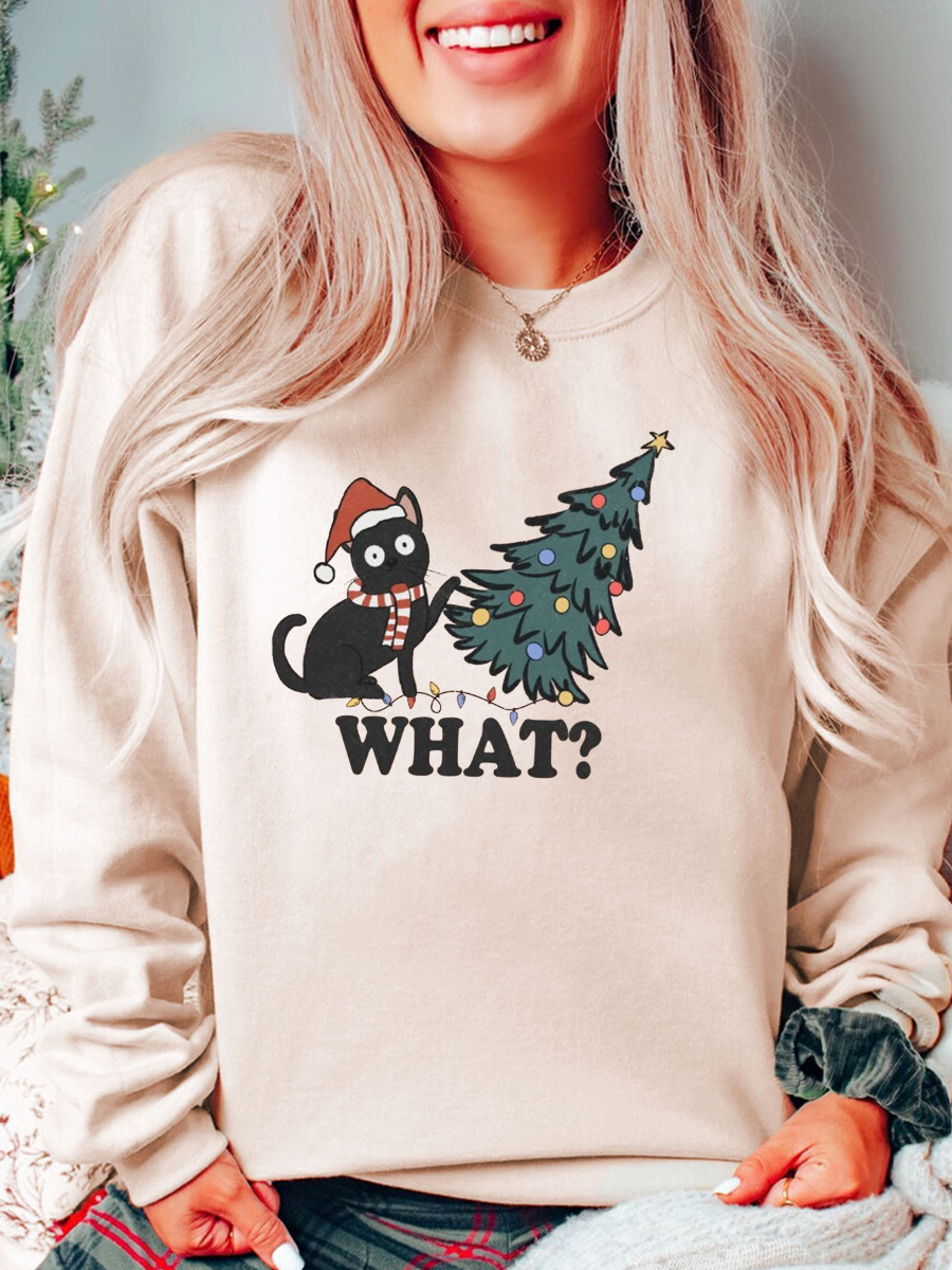 Funny Cat Christmas Plus Size Sweatshirts