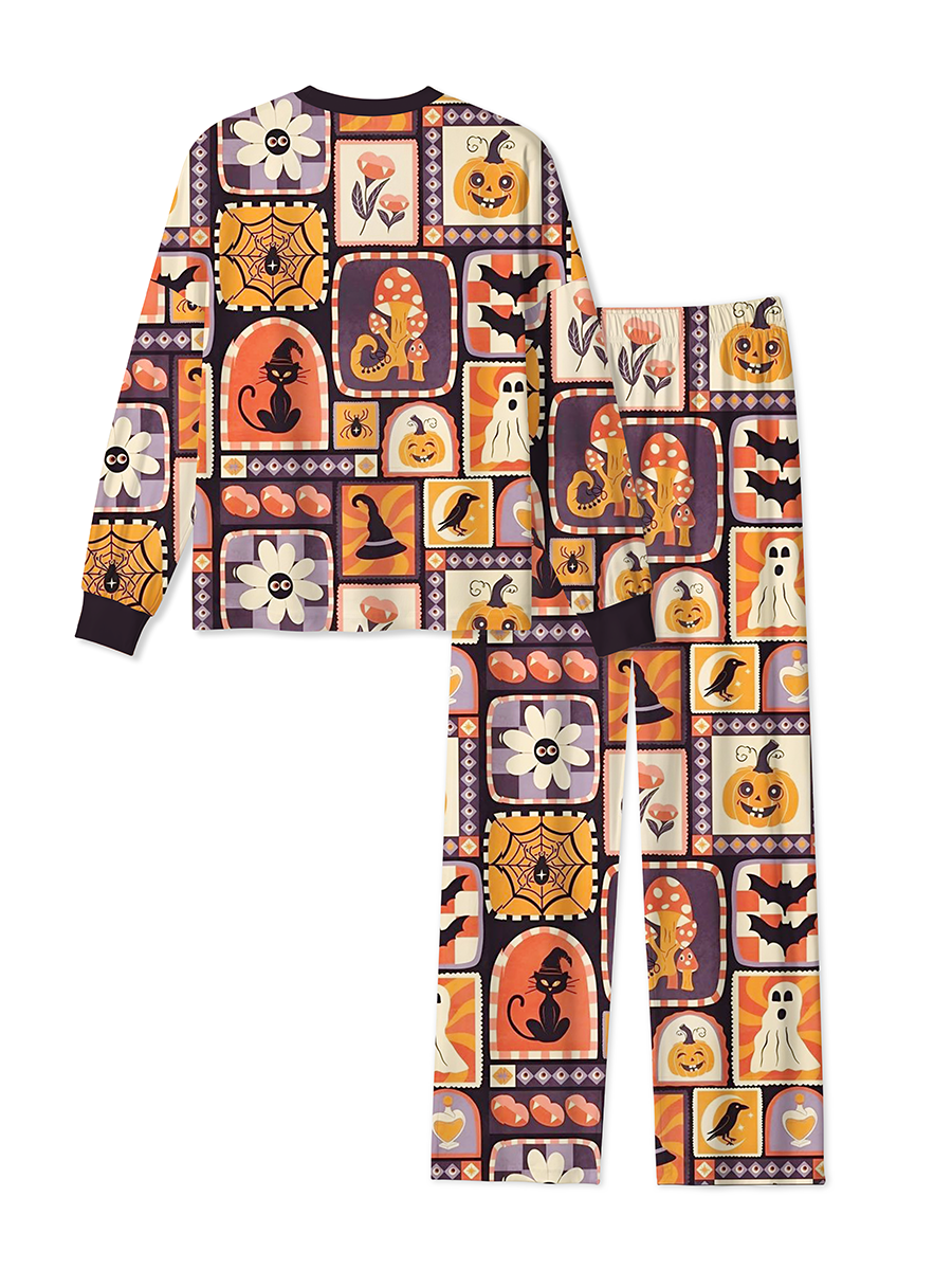 Vintage Vintage Stamp Dark Halloween Mixed Pajamas
