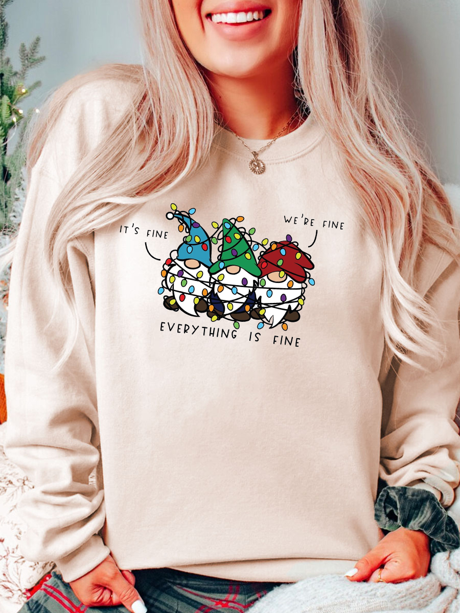 Everything Is Fine Gnomes Plus Size Sweatshirts