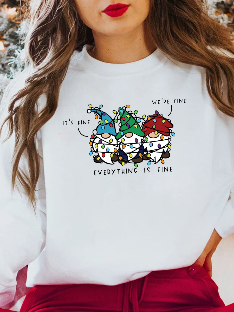 Everything Is Fine Gnomes Plus Size Sweatshirts