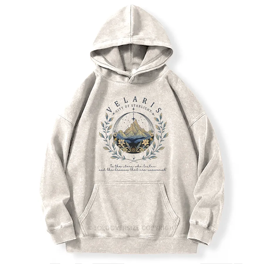 Vintage He Night Court Velaris City Of Starlight Novel Washed Hoodie