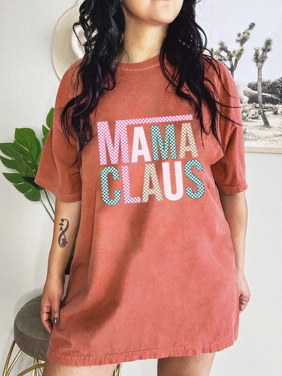 Merry Christmas Retro Mama Plus Size T-Shirt