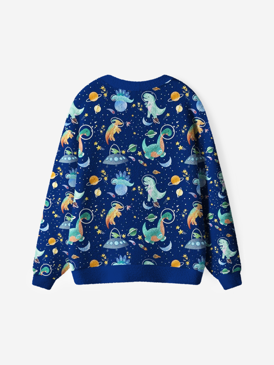Vintage Space Dinosaur Cardigan Sweaters