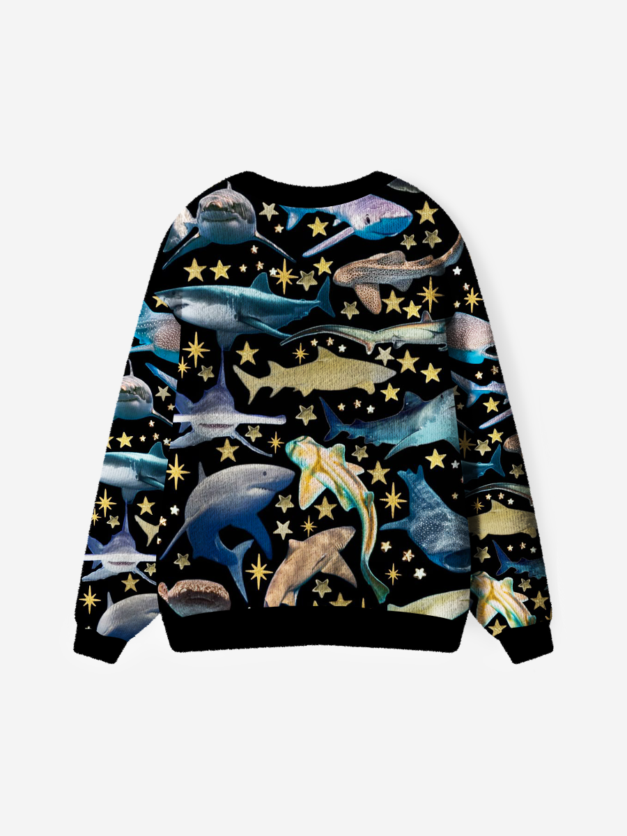 Vintage Starry Shark Cardigan Sweaters