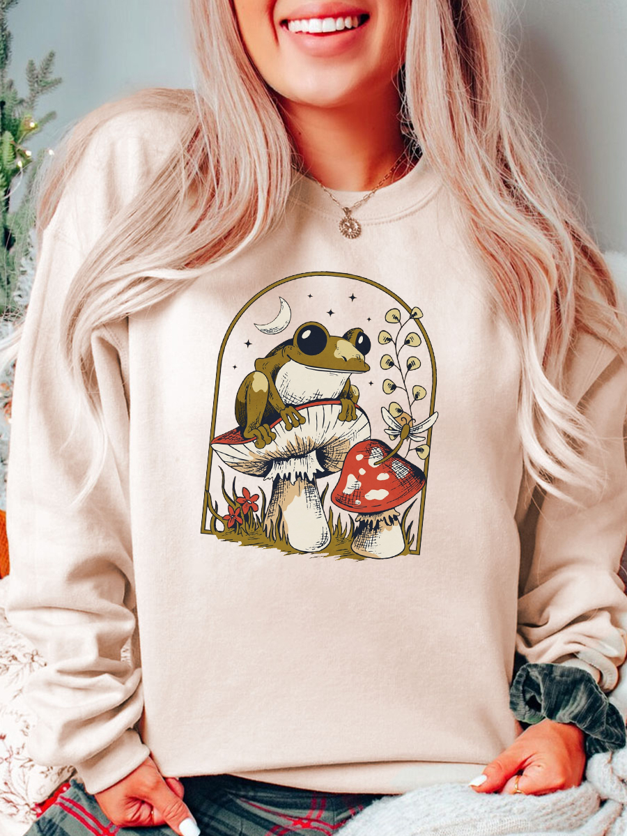 Frog And Mushrooms Plus Size Sweatshirt