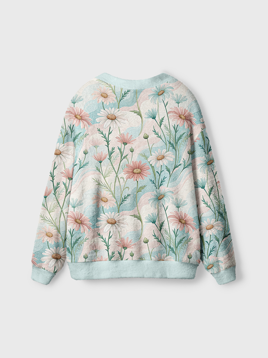Vintage Pastel Daisy Floral Pop Cute Cardigan Sweaters