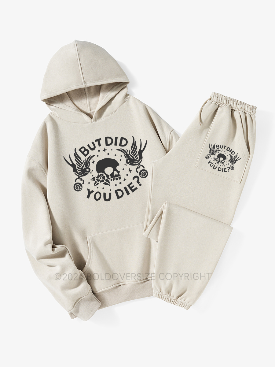 Vintage But Did You Die Print Fleece Hoodie Suit