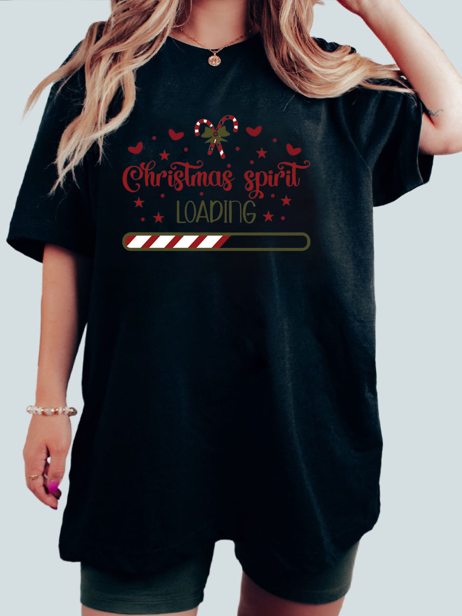 Plus Size Christmas Spirit Loading Tee