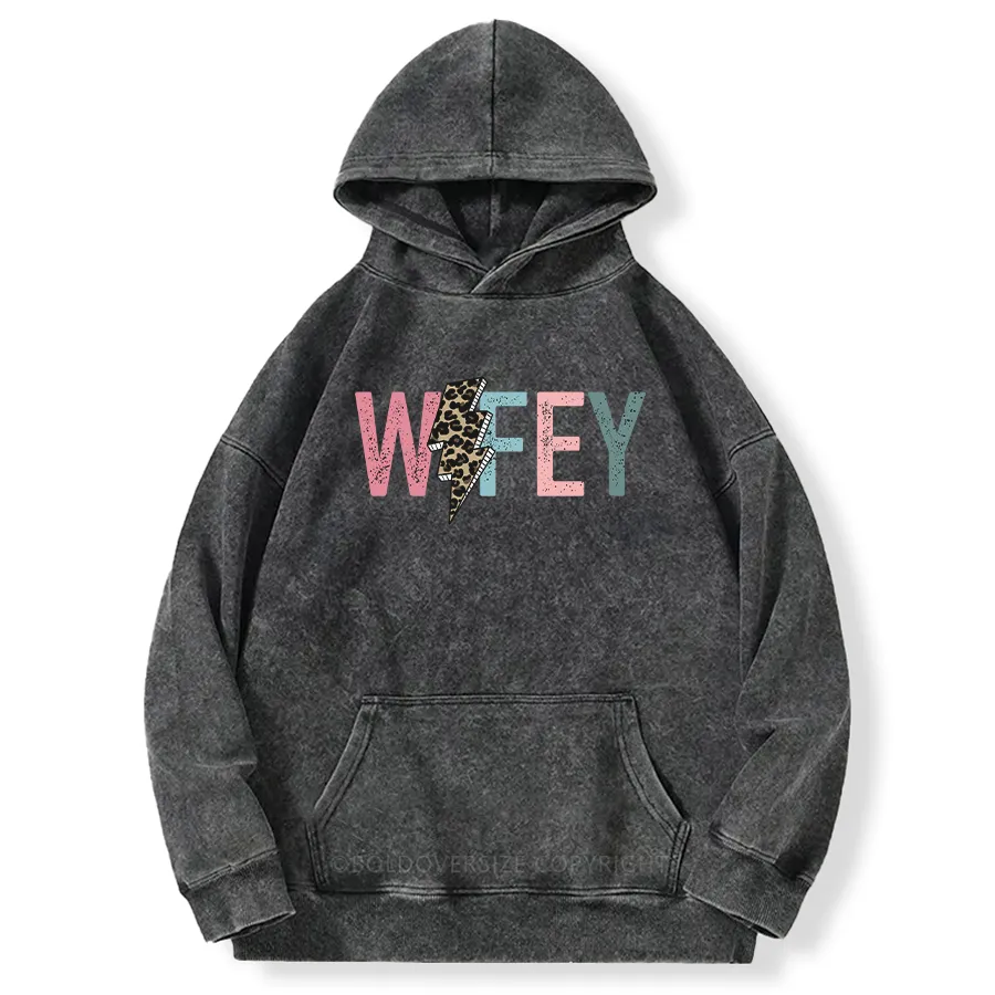 Vintage Wifey Graphic Washed Hoodie