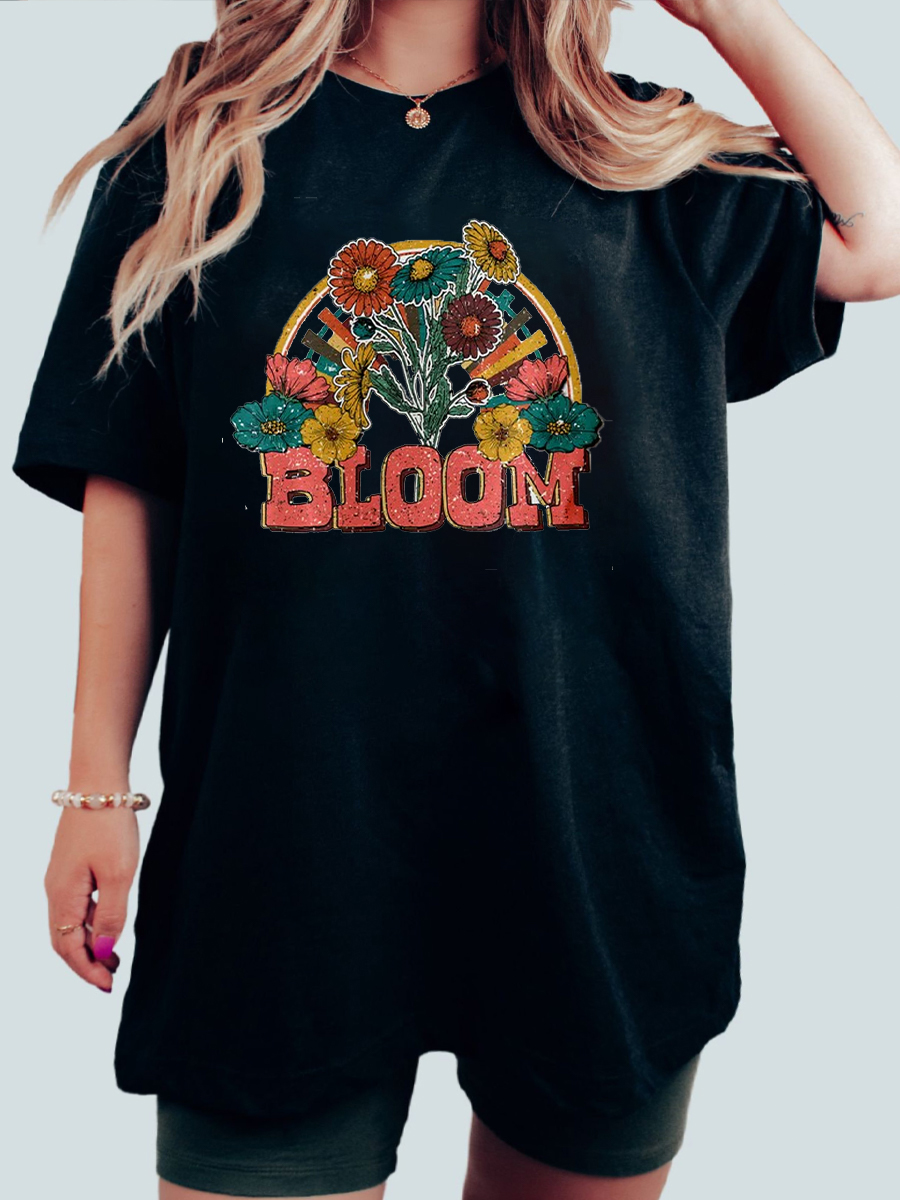 Bloom Retro Plus Size T-Shirt