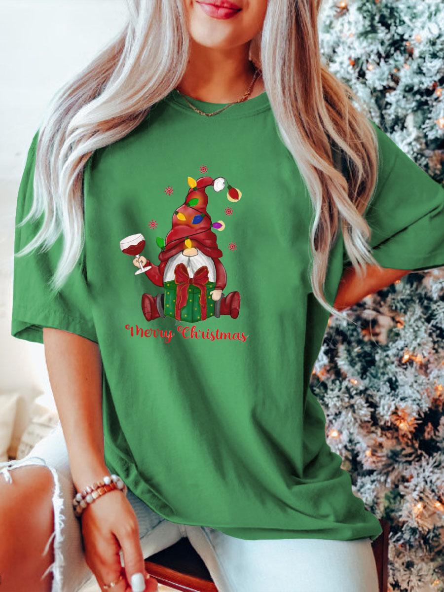 Plus Size Christmas Gnome Crewneck Tee