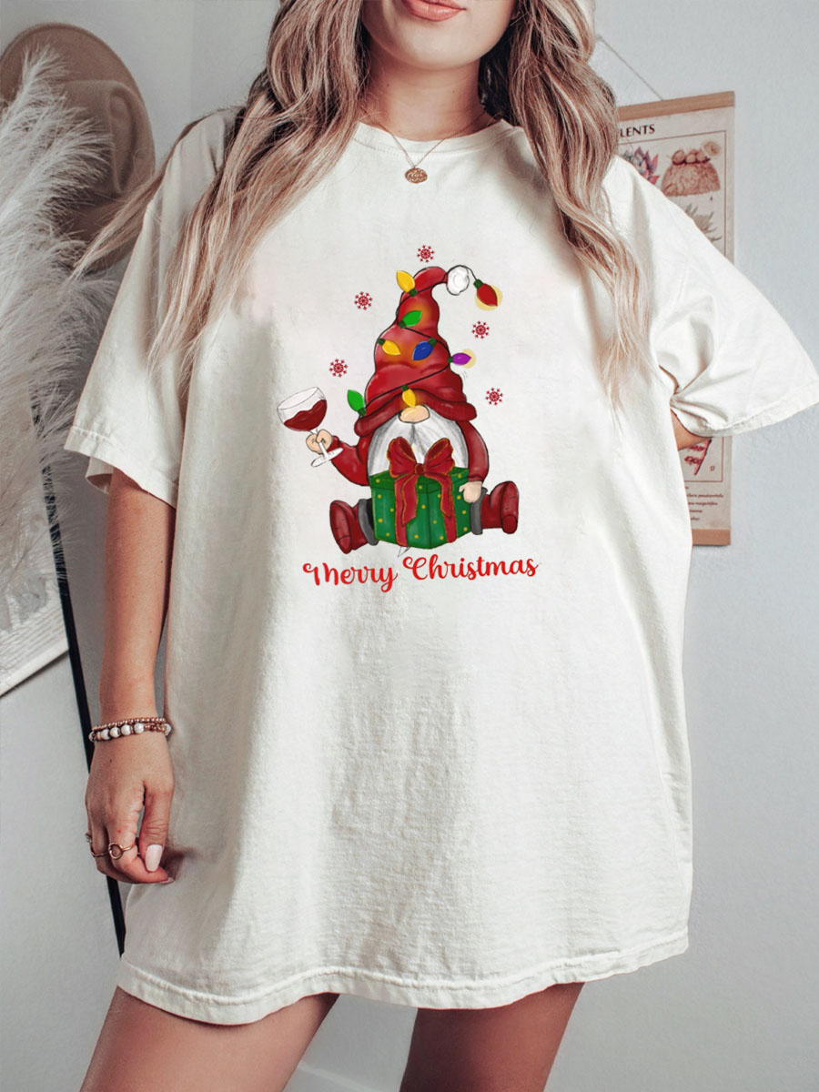 Plus Size Christmas Gnome Crewneck Tee