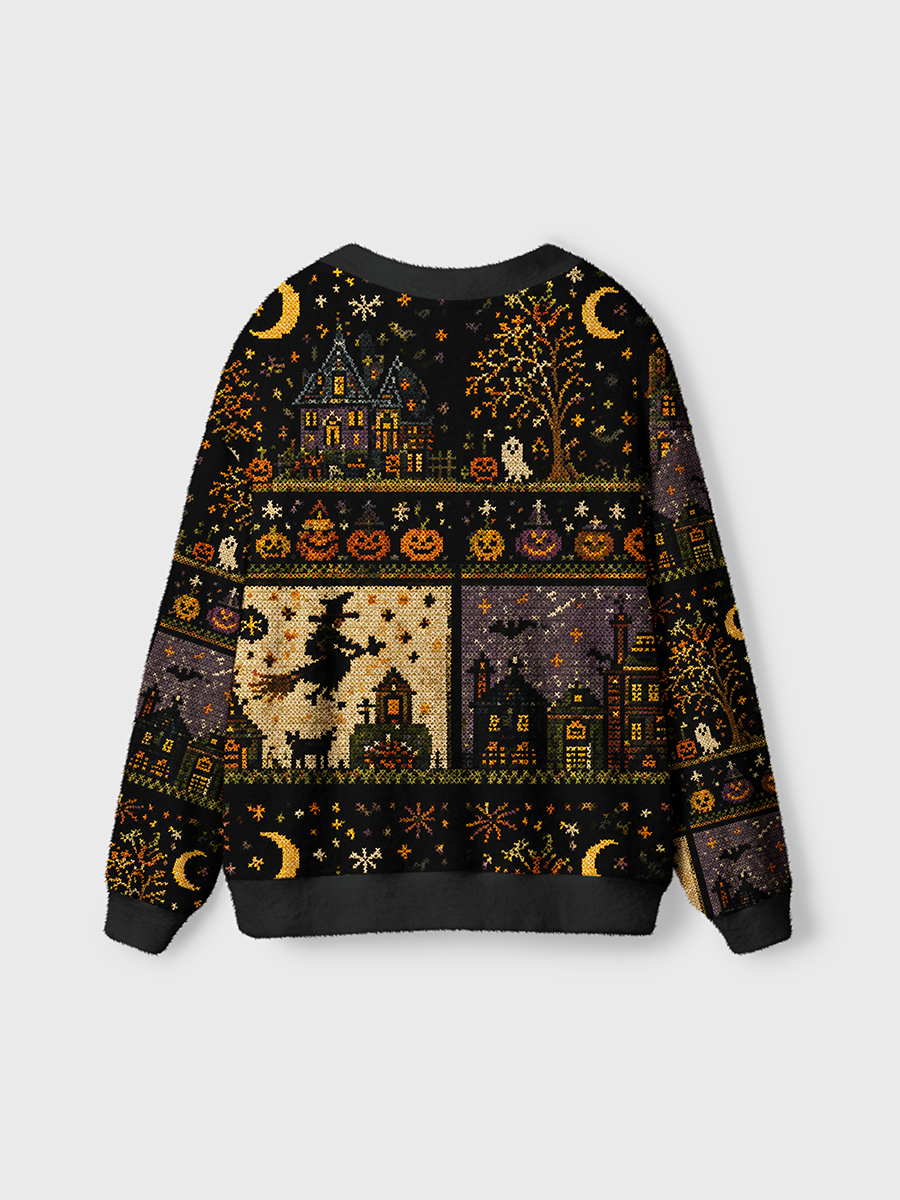 Vintage Pumpkin Knit Cardigan Sweaters