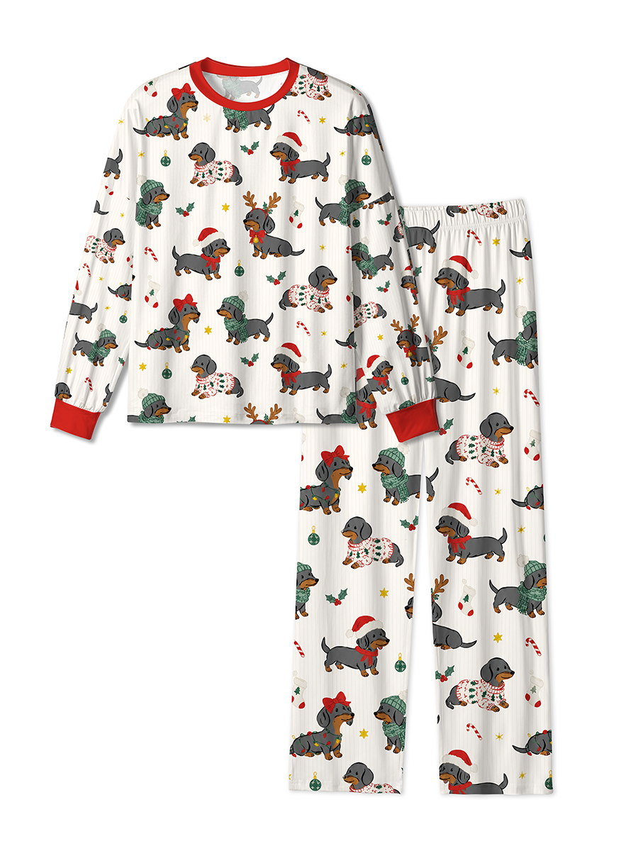 Vintage Dachshund Dog Christmas Mixed Pajamas