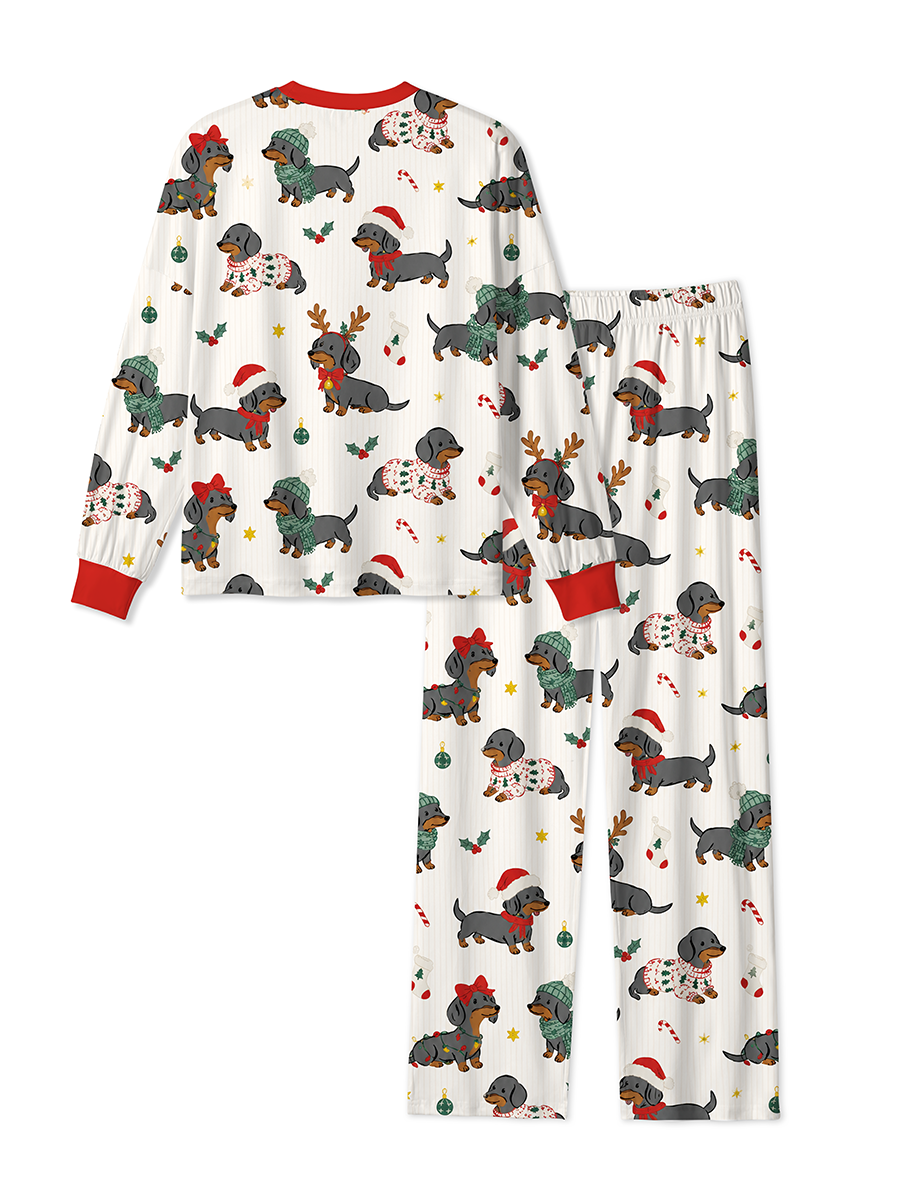 Vintage Dachshund Dog Christmas Mixed Pajamas