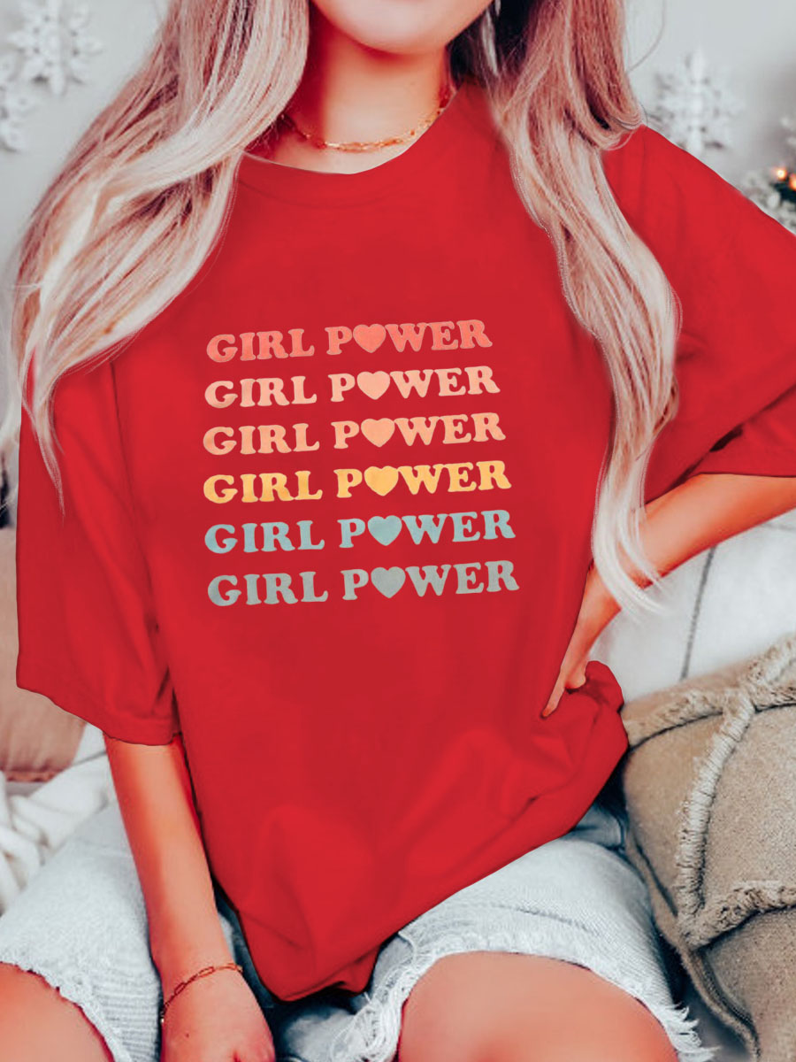 Plus Size Girl Power Pastel Rainbow Graphic Tee