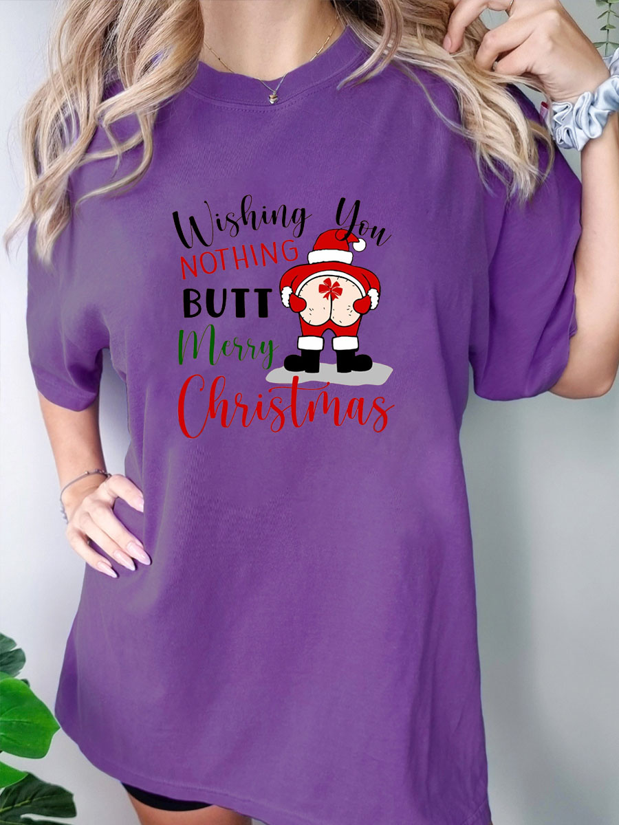 Plus Size Wishing You Nothing Butt Merry Christmas Shirt 