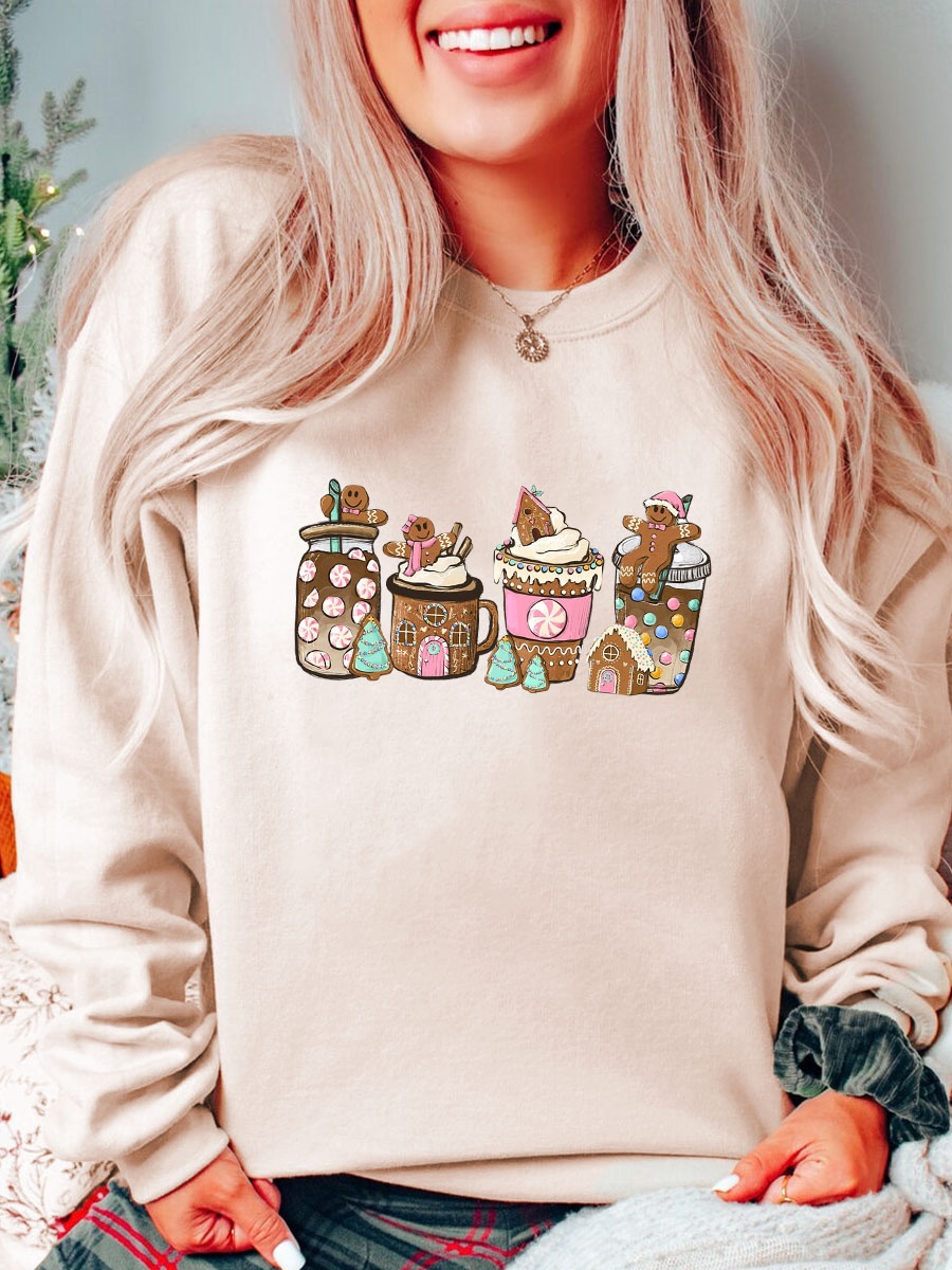Plus Size Gingerbread Christmas Coffee Sweatshirt