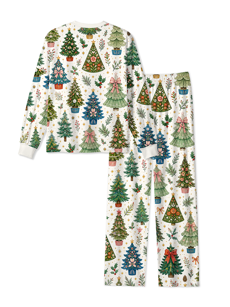 Vintage Vintage Floral Christmas Tree Mixed Pajamas