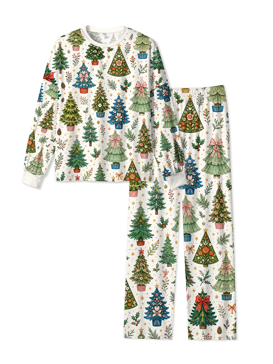 Vintage Vintage Floral Christmas Tree Mixed Pajamas